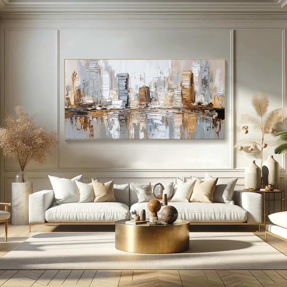 Cityscape Painting, 3D Textured Abstract Art Print - Image 5