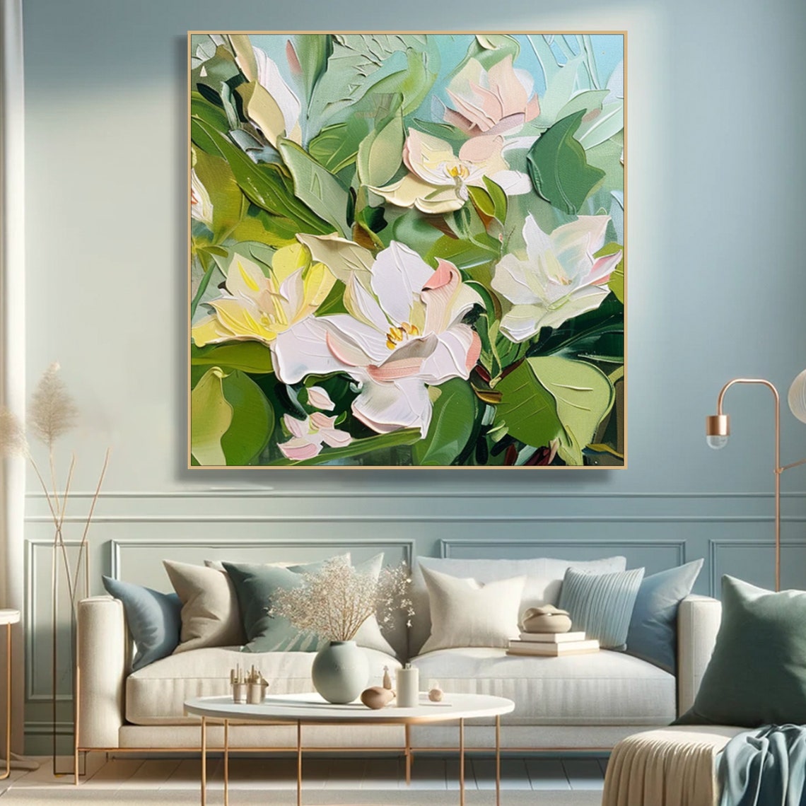 Pastel Blossom Spring Flowers Soft Pink Impasto Floral Art Poster - Image 3