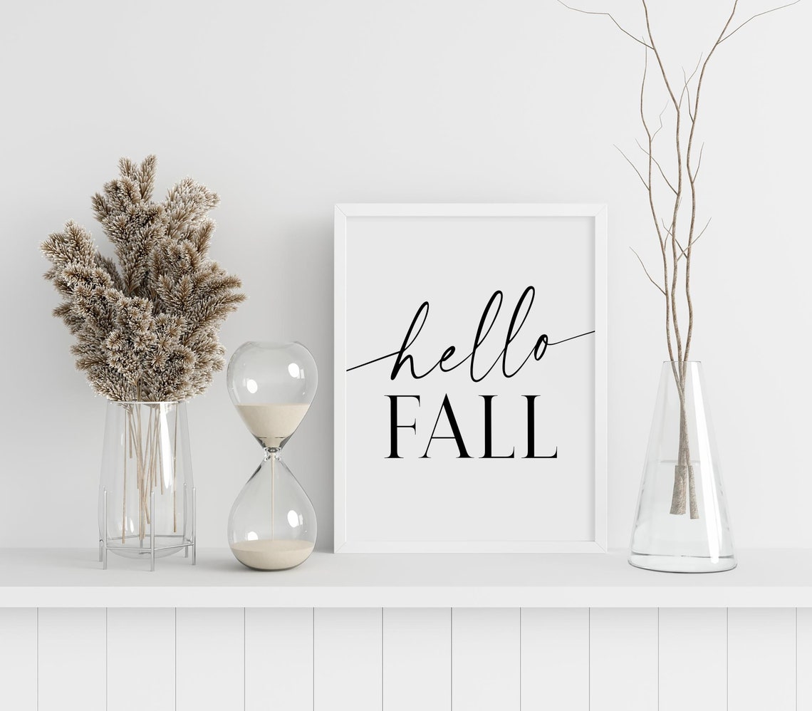 Hello Fall Wall Art Fall Printables Farmhouse Style Decor Country Decor Fall Print Fall Decor Fall Signs Modern Fall Print - Image 5