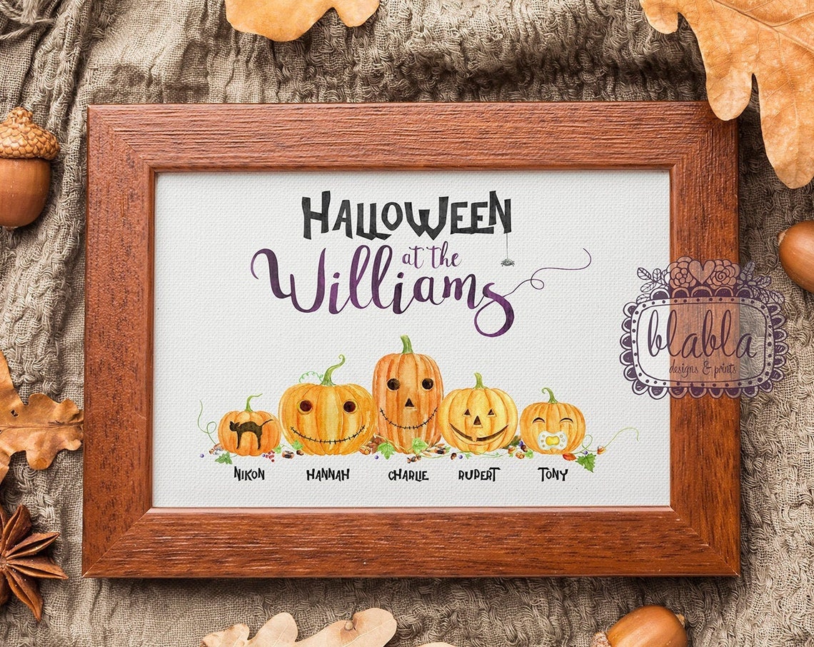 Personalised Pumpkin Family Tree Autumn Decor Family Poster Personalised Family Poster Halloween Poster Custom Halloween Family Print