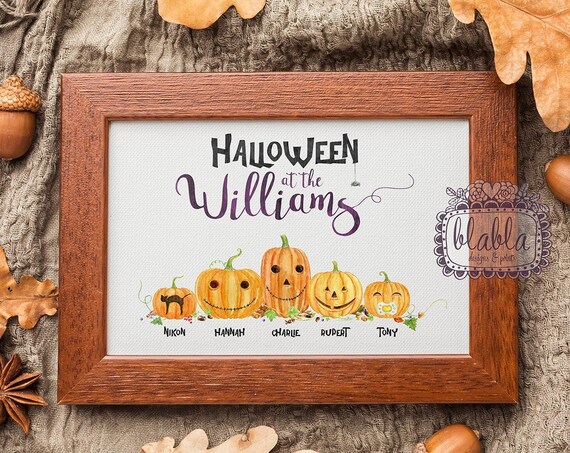 Halloween at the Williams Family Pumpkin Patch Personalised Poster