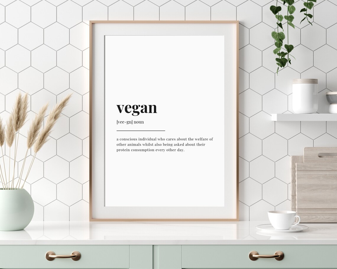 Vegan Definition Quote Art Print, Typography Decor - Image 2