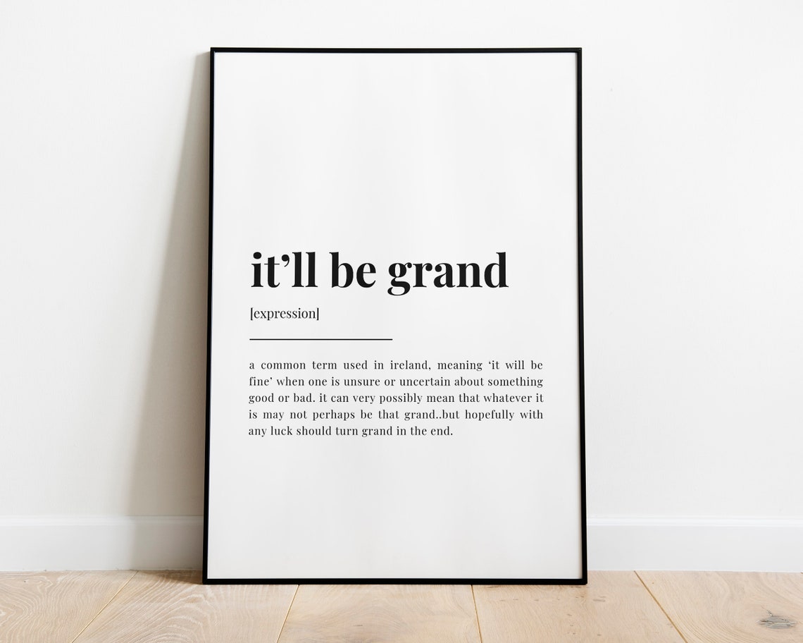 Itll Be Grand Definition Meaning Wall Art Itll Be Grand Print Print Quote Print - Image 2