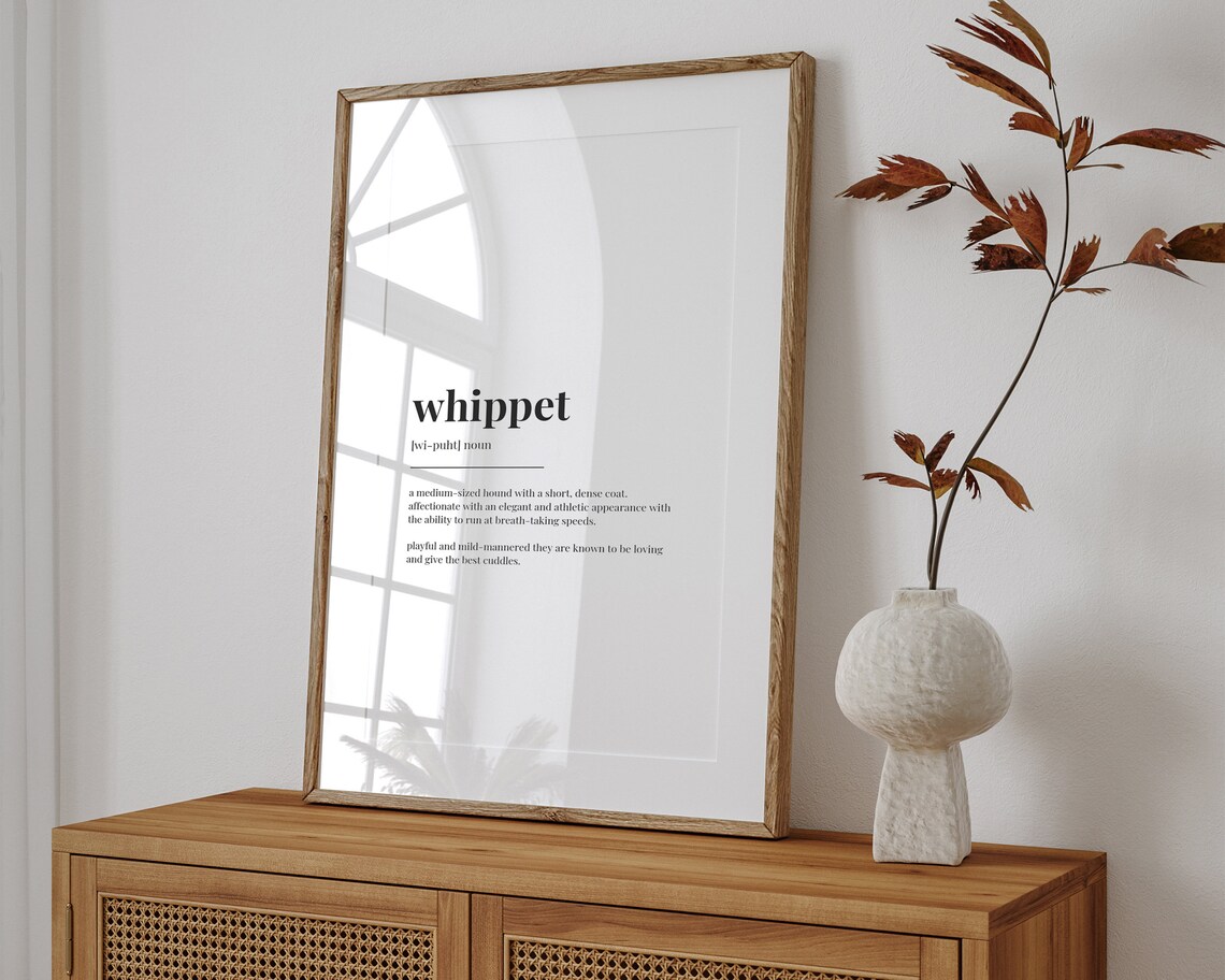 Whippet Definition Print, Dog Lover Art Print - Image 3