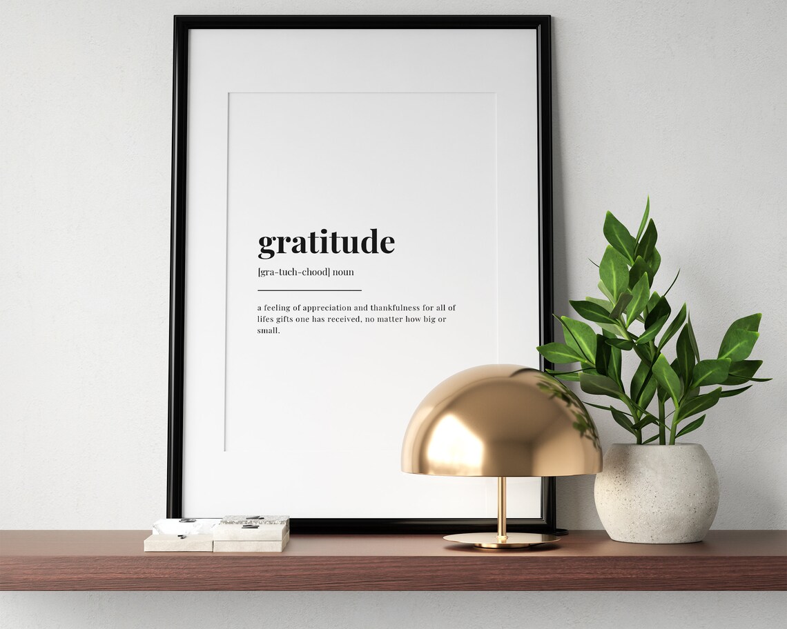 Gratitude Definition Meaning, Typography Quote Art Print - Image 3
