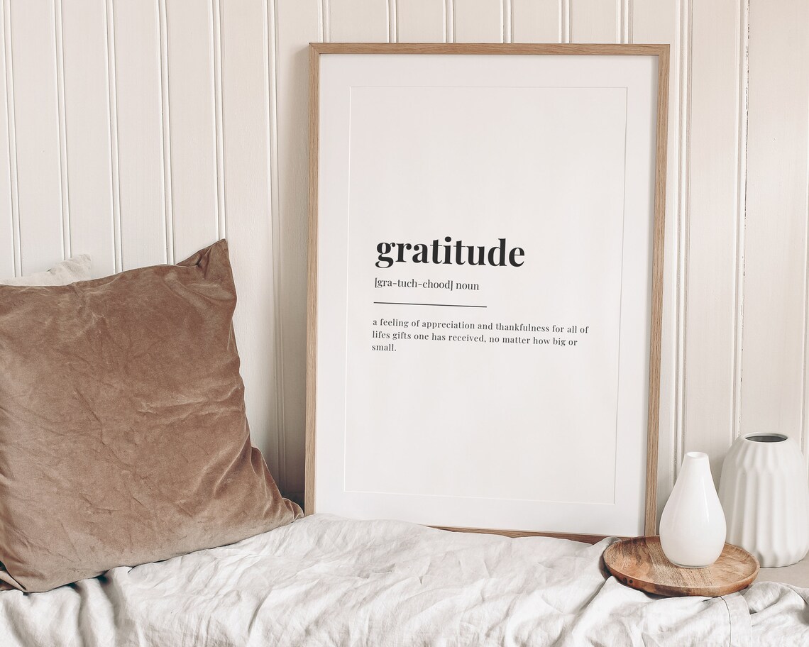 Gratitude Definition Meaning, Typography Quote Art Print - Image 2
