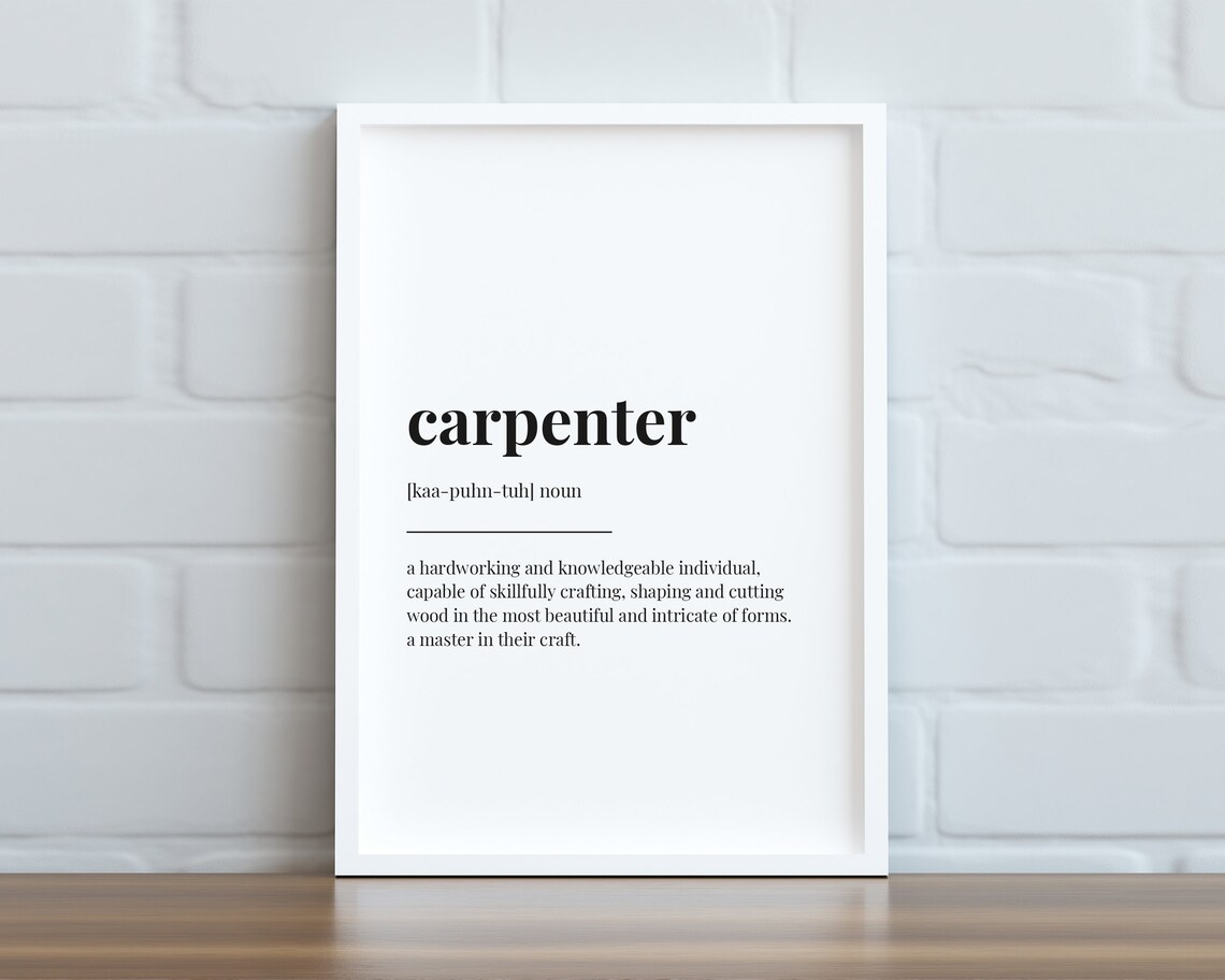 Carpenter Definition Print, Funny Typography Art Print - Image 3