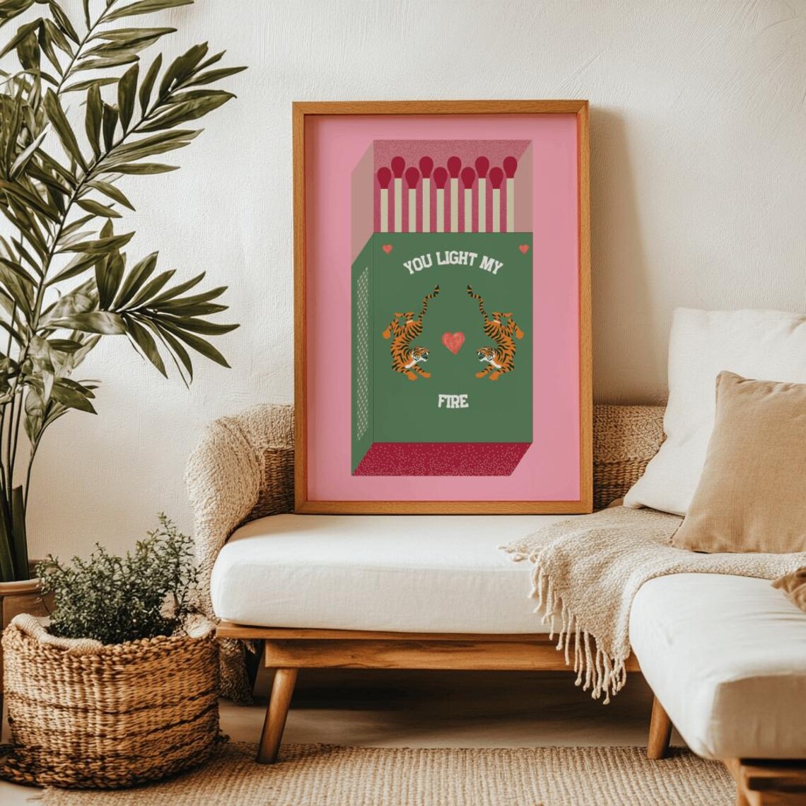 You Light My Fire Matchbox Retro Poster Print - Image 2
