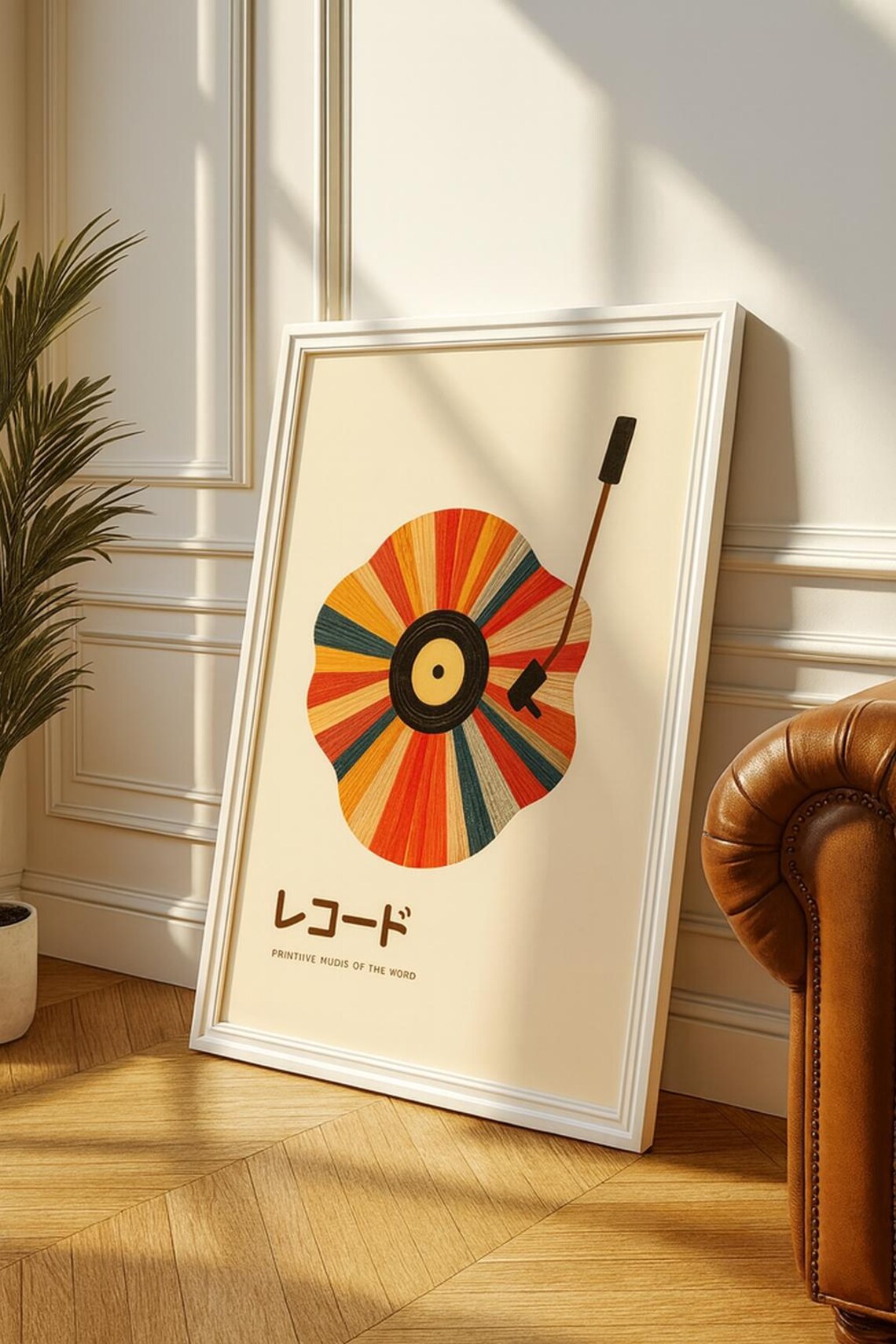 Retro Vinyl Record Turntable Japanese Sunburst Music Art Poster - Image 4
