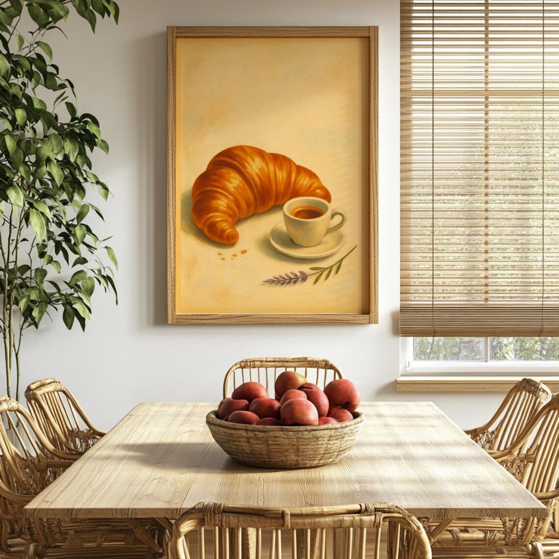 Croissant And Espresso Cup French Breakfast Vintage Art Poster - Image 3
