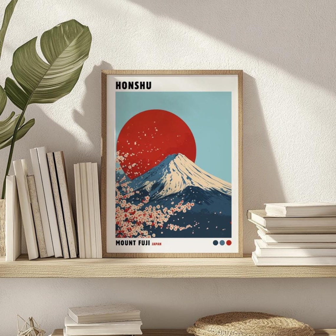 Mount Fuji Japandi Wall Art, Modern Travel Poster