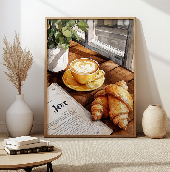 Croissant French Kitchen Coffee Poster