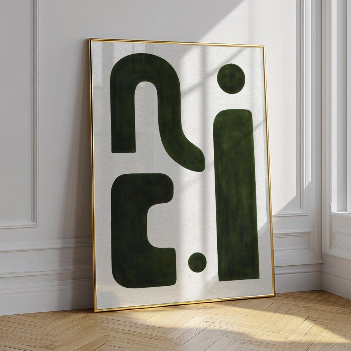 Mid Century Modern Abstract, Japandi Above Couch - Image 5