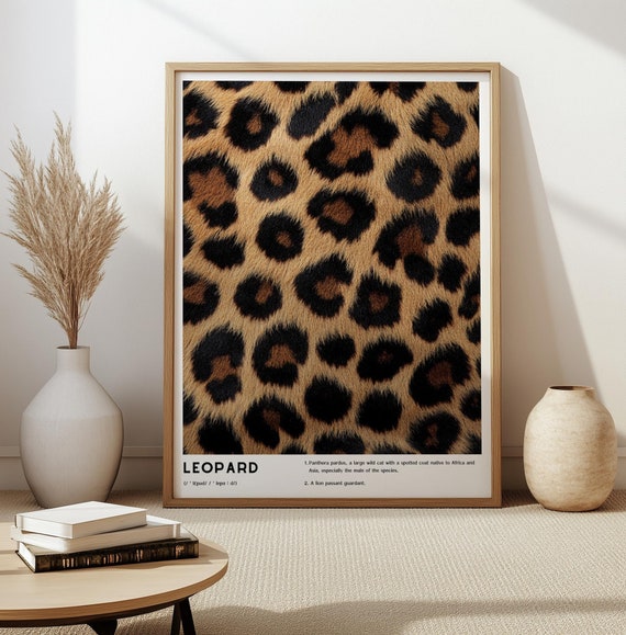 Leopard Wall Art Leopard Pattern Poster Preppy Typography Above Bed Bedroom Wall Decor Aesthetic Trendy Photography Definition Print