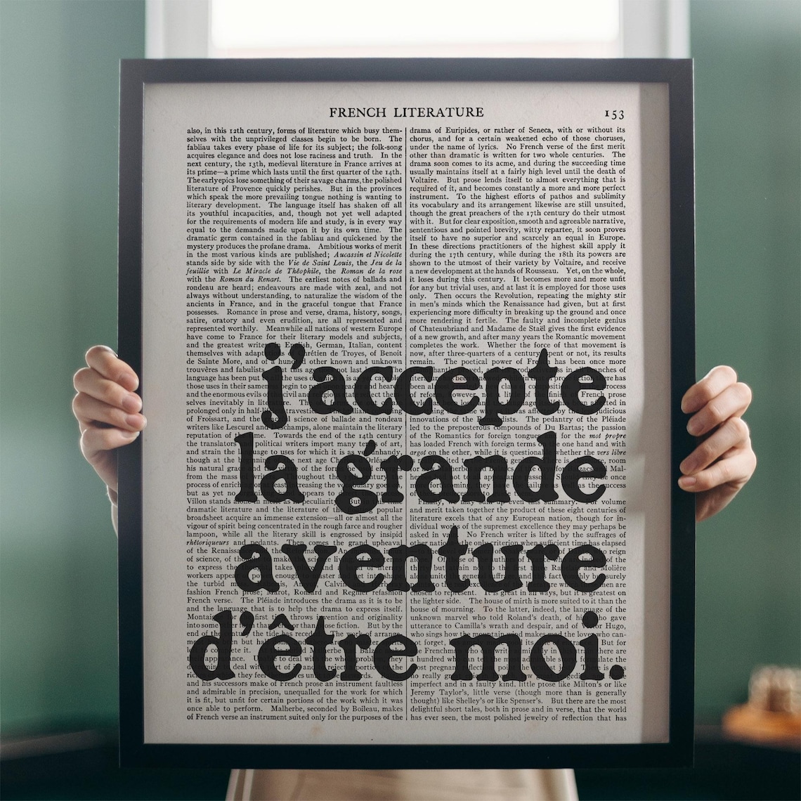 Simone de Beauvoir Jaccepte La Grande Aventure French Quote Wall Art Print - Image 4