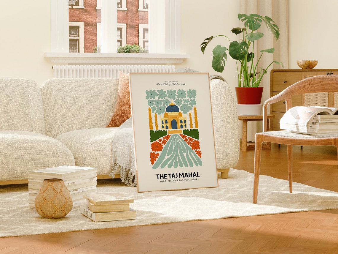 The Taj Mahal Agra India Poster The Taj Mahal Print The Taj Mahal India Travel Poster The Taj Mahal Exhibition The Taj Mahal Trendy Art - Image 4