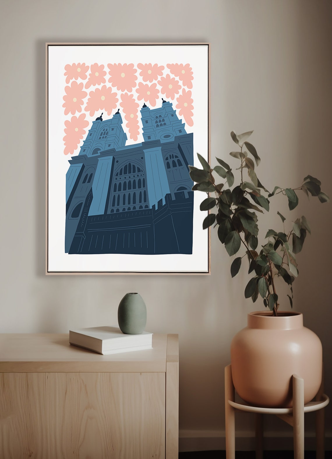 Westminster Abbey London Floral Abstract Landmark Art Wall Poster - Image 4