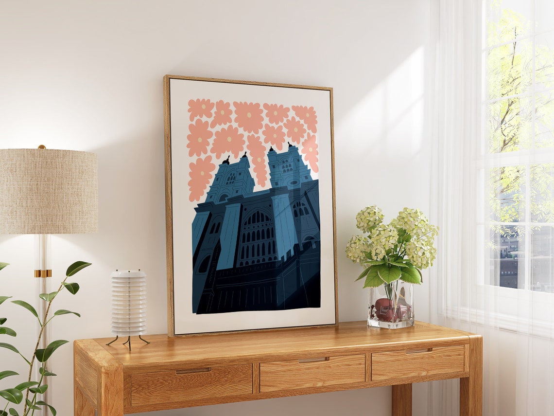 Westminster Abbey London Poster Westminster Abbey London Print Westminster Abbey Royal Church Travel Poster Westminster Abbey Trendy Art - Image 5