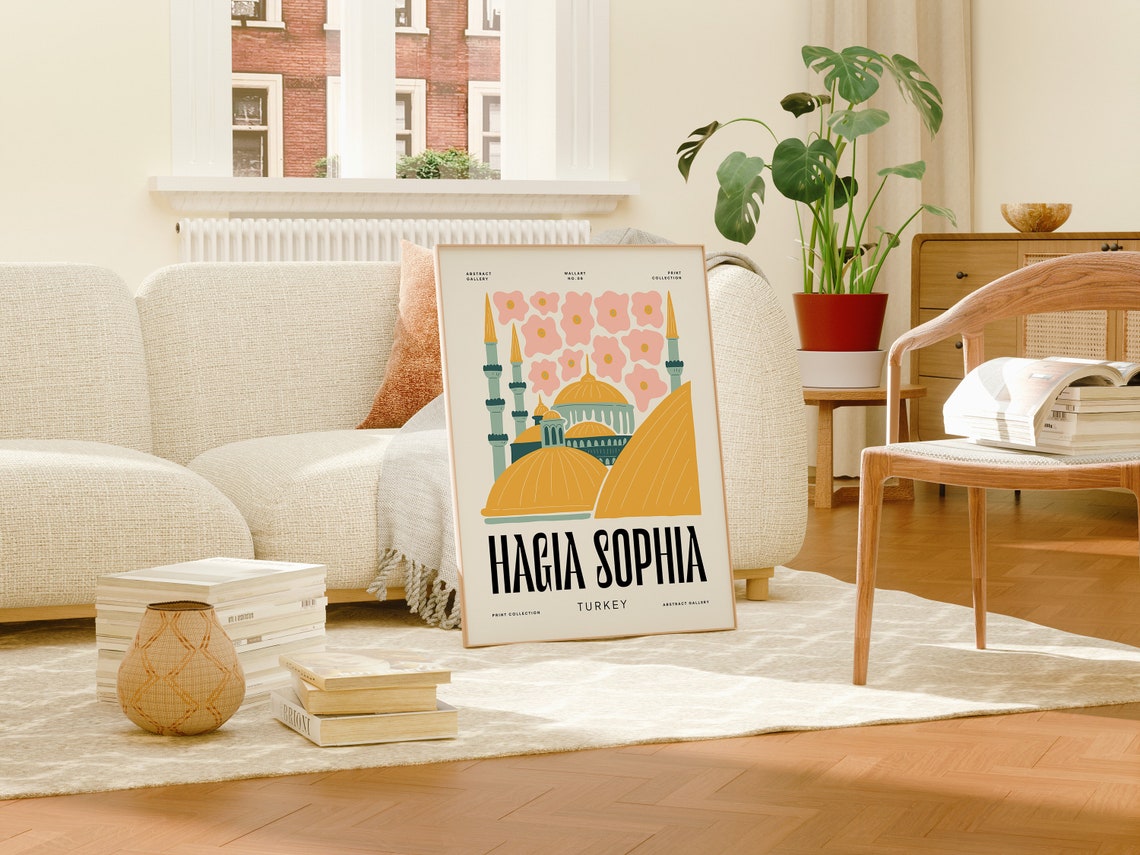 Hagia Sophia Turkey Poster Hagia Sophia Turkey Print Hagia Sophia Turkey Travel Poster Hagia Sophia Turkey Exhibition Trendy Art - Image 3