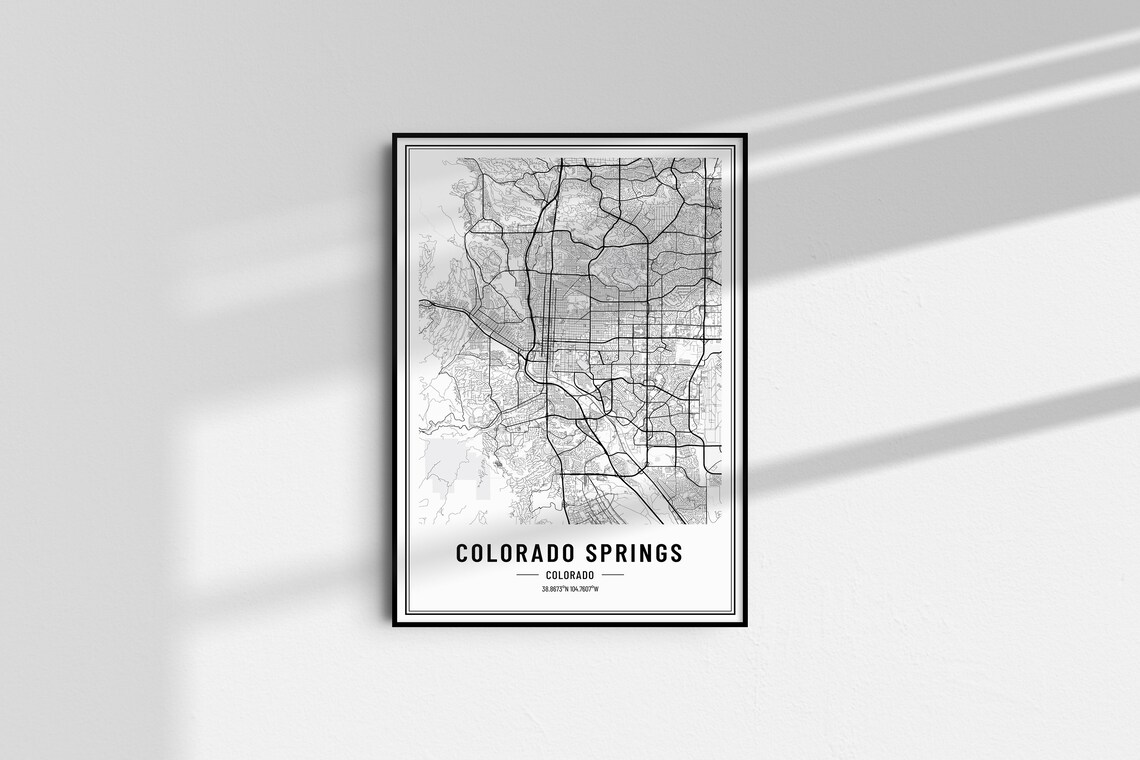 Colorado Springs Map Print, City Coordinates - Image 5