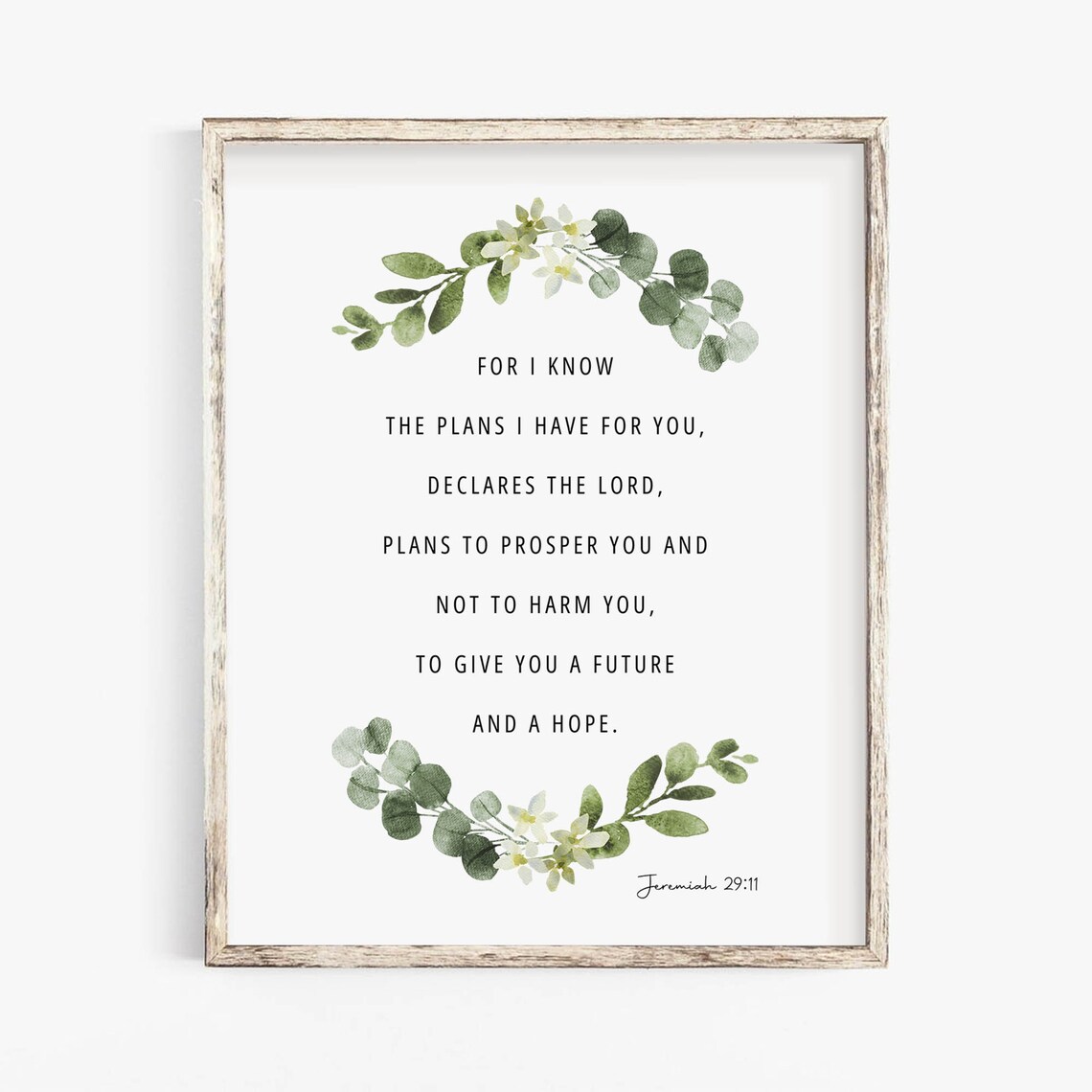 Jeremiah 29:11 Botanical Scripture Wall Art Print - Image 2