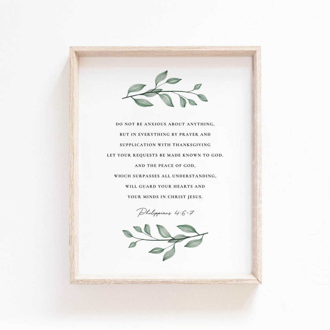 Philippians 4:6-7 Bible Verse Botanical Art Print - Image 3
