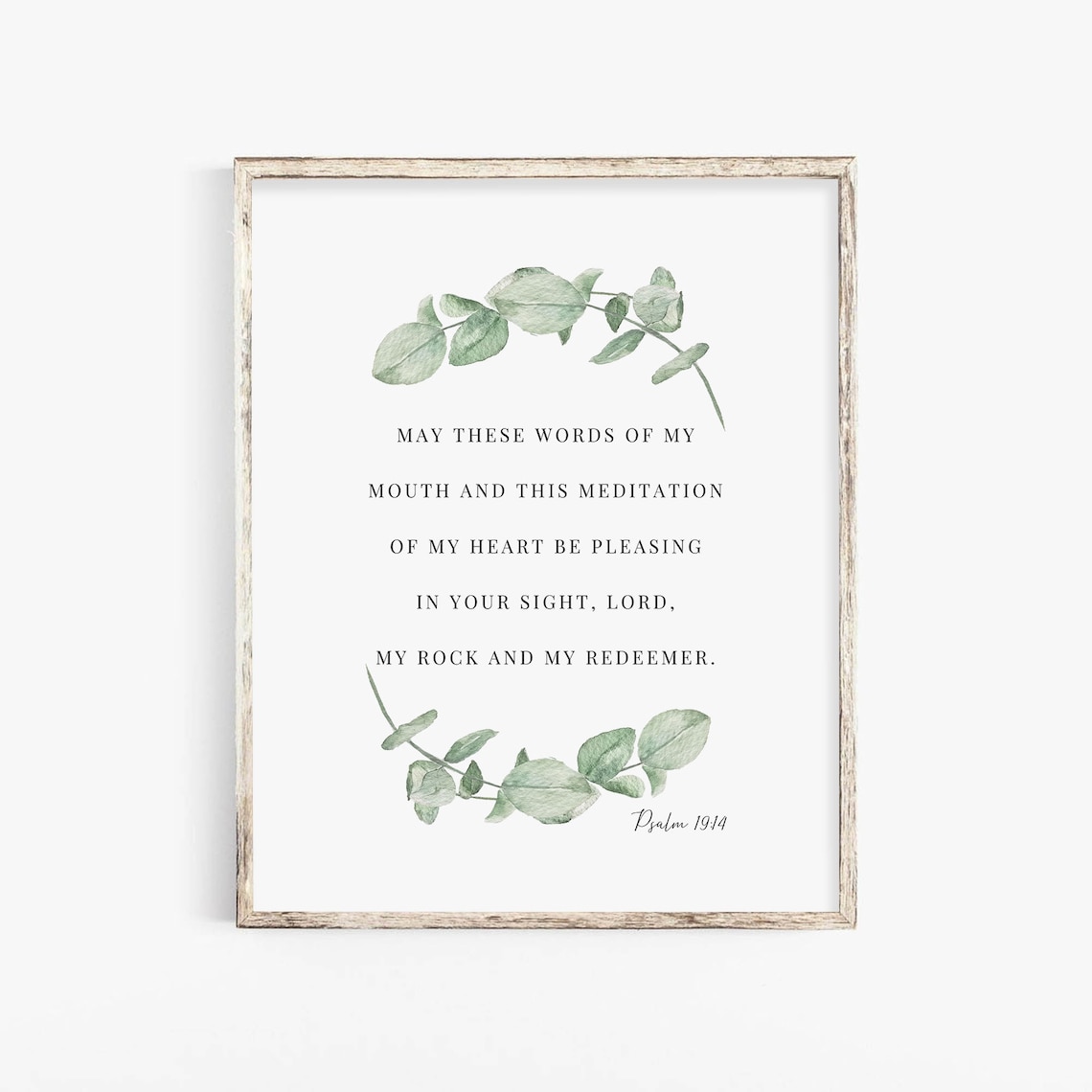 Psalm 19:14 May These Words Botanical Art Print - Image 2