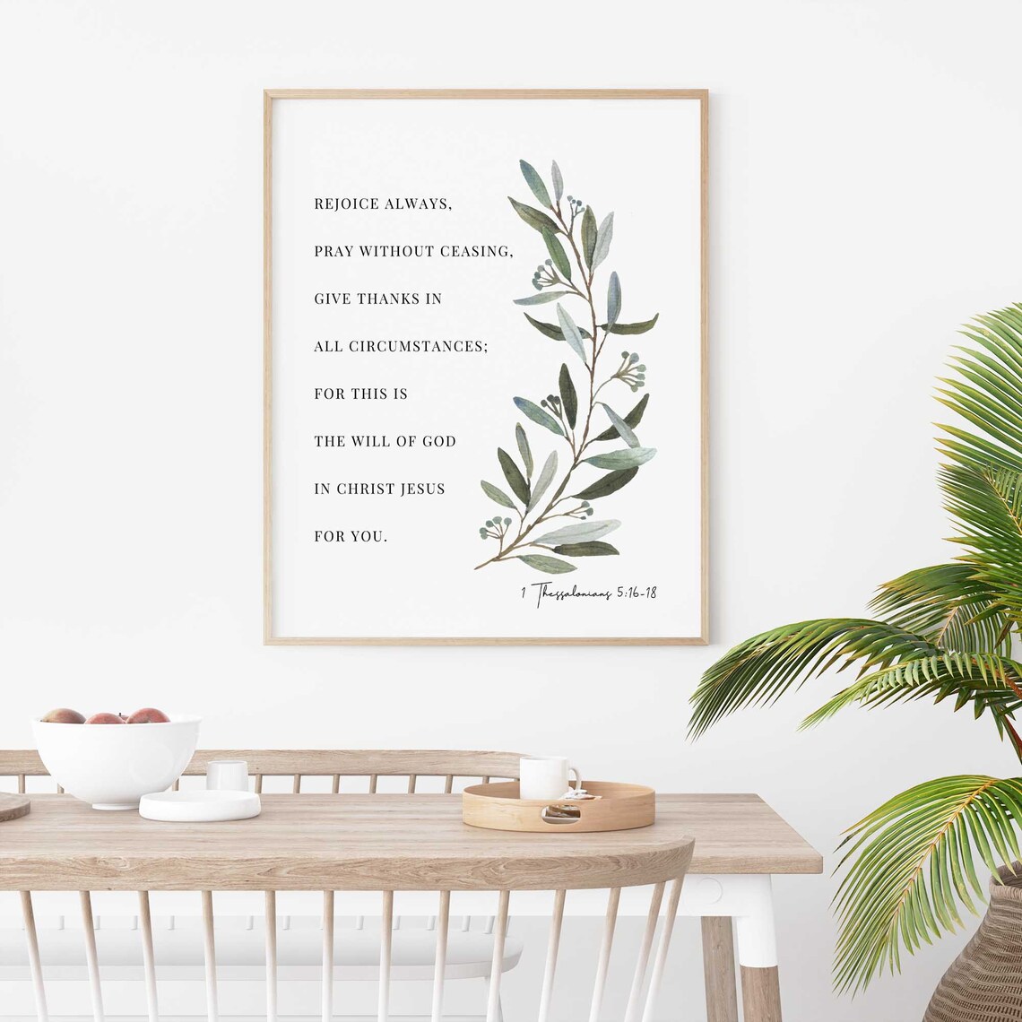 1 Thessalonians 5:16-18 Rejoice Always Botanical Art Print - Image 2