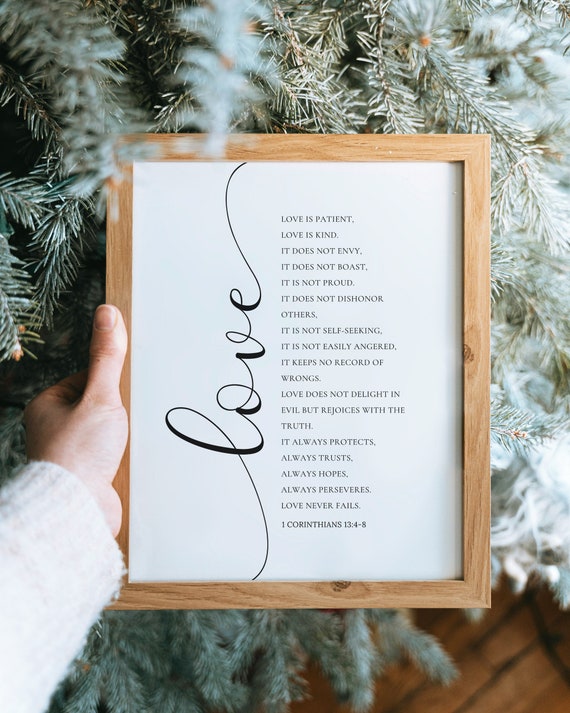 1 Corinthians 13:4-8 Love Is Patient Scripture Poster