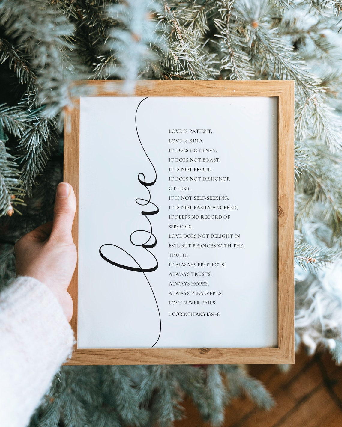 1 Corinthians 13:4-8 Love Is Patient Scripture Poster