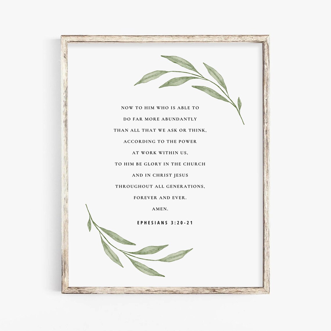 Ephesians 3:20-21 Botanical Scripture Art Print - Image 2