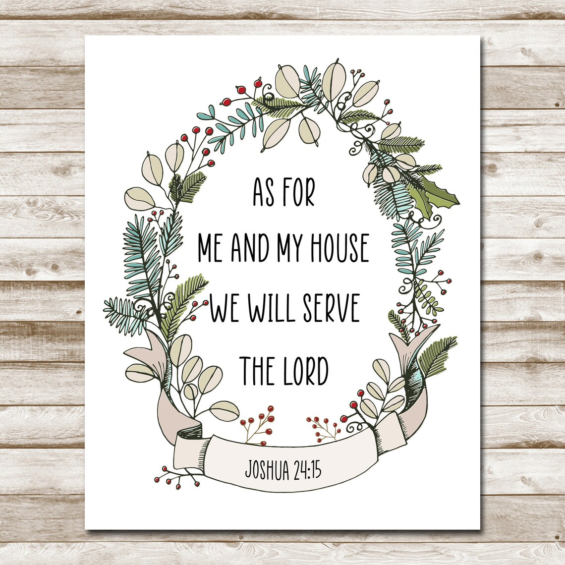 As For Me and My House We Will Serve the Lord Joshua 2415 Wall Art - Image 4
