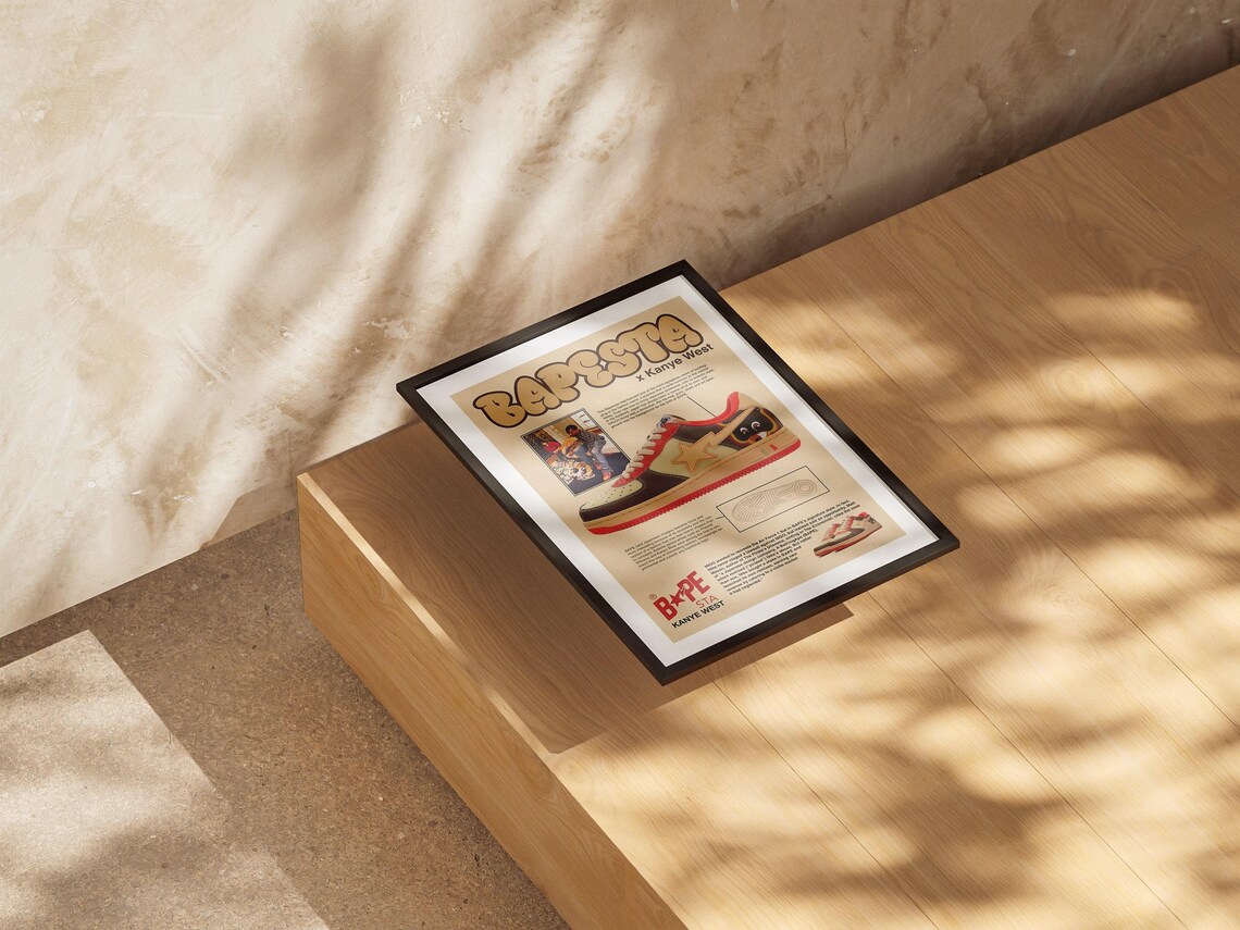 Bapesta X Kanye West Vintage Poster Print - Image 2