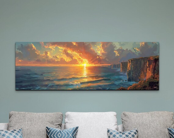 Cliffs Of Moher At Sunset, Ireland Landscape Painting
