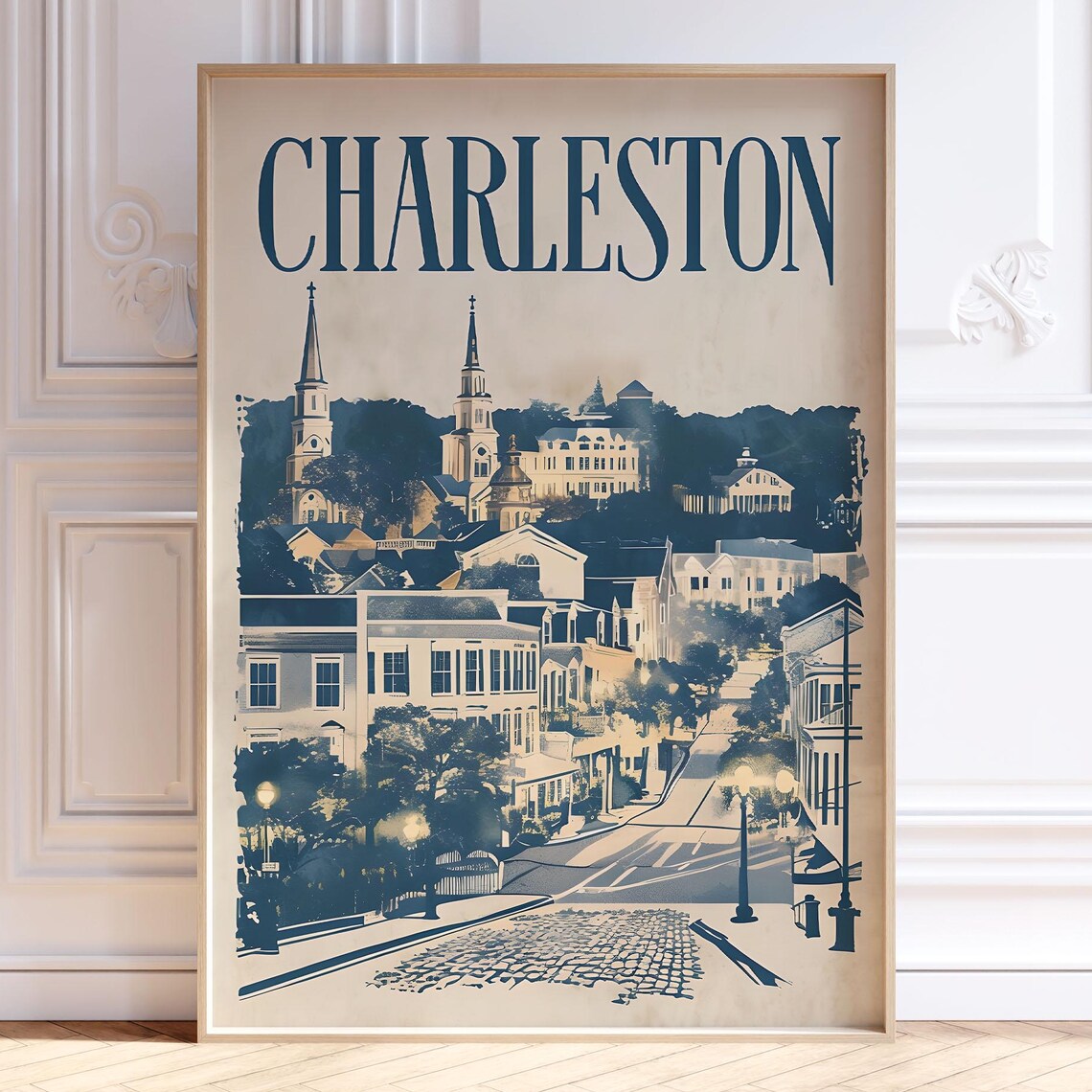 Charleston Retro Vintage Travel Poster Print