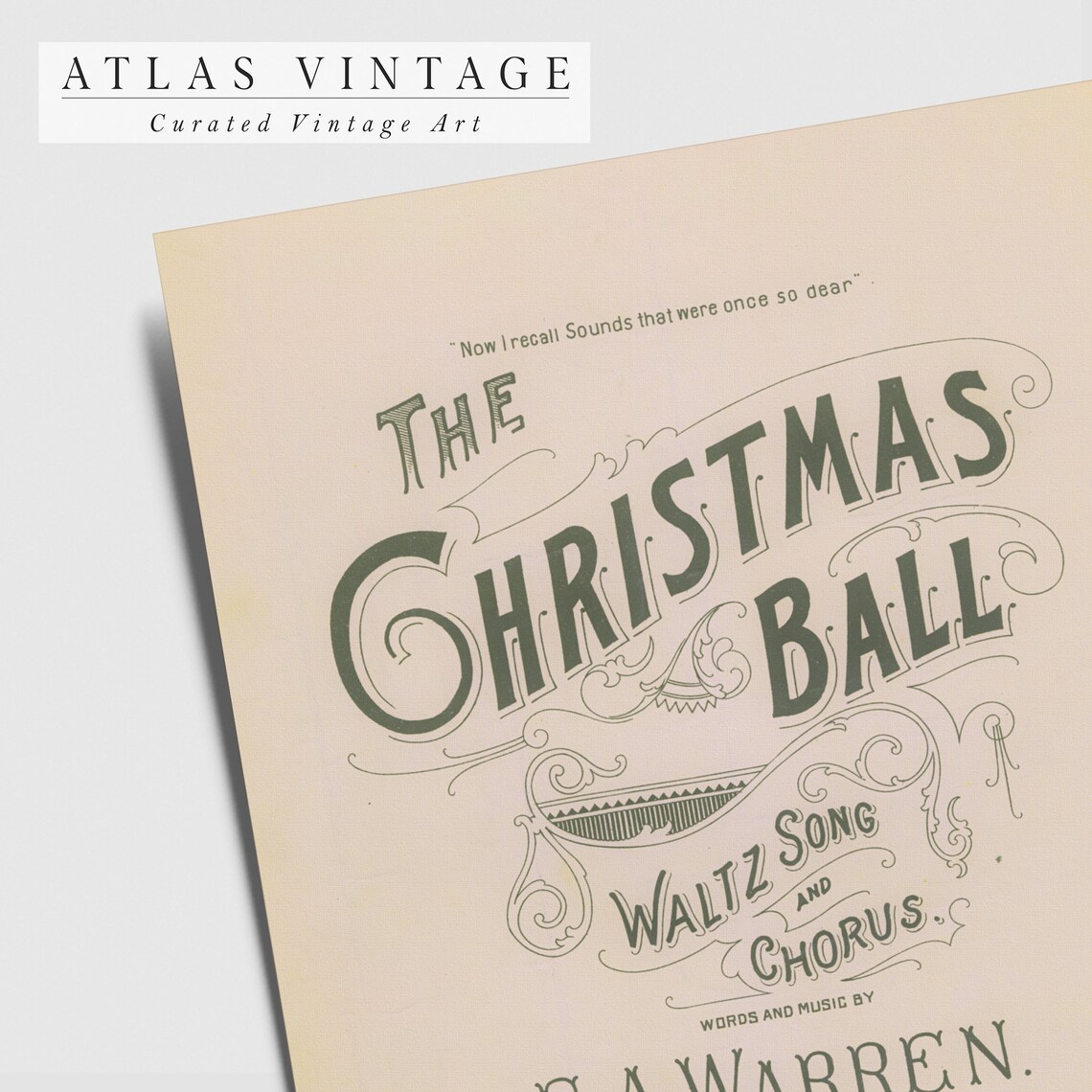 The Christmas Ball Vintage Sheet Music Cover Antique Victorian Print - Image 6