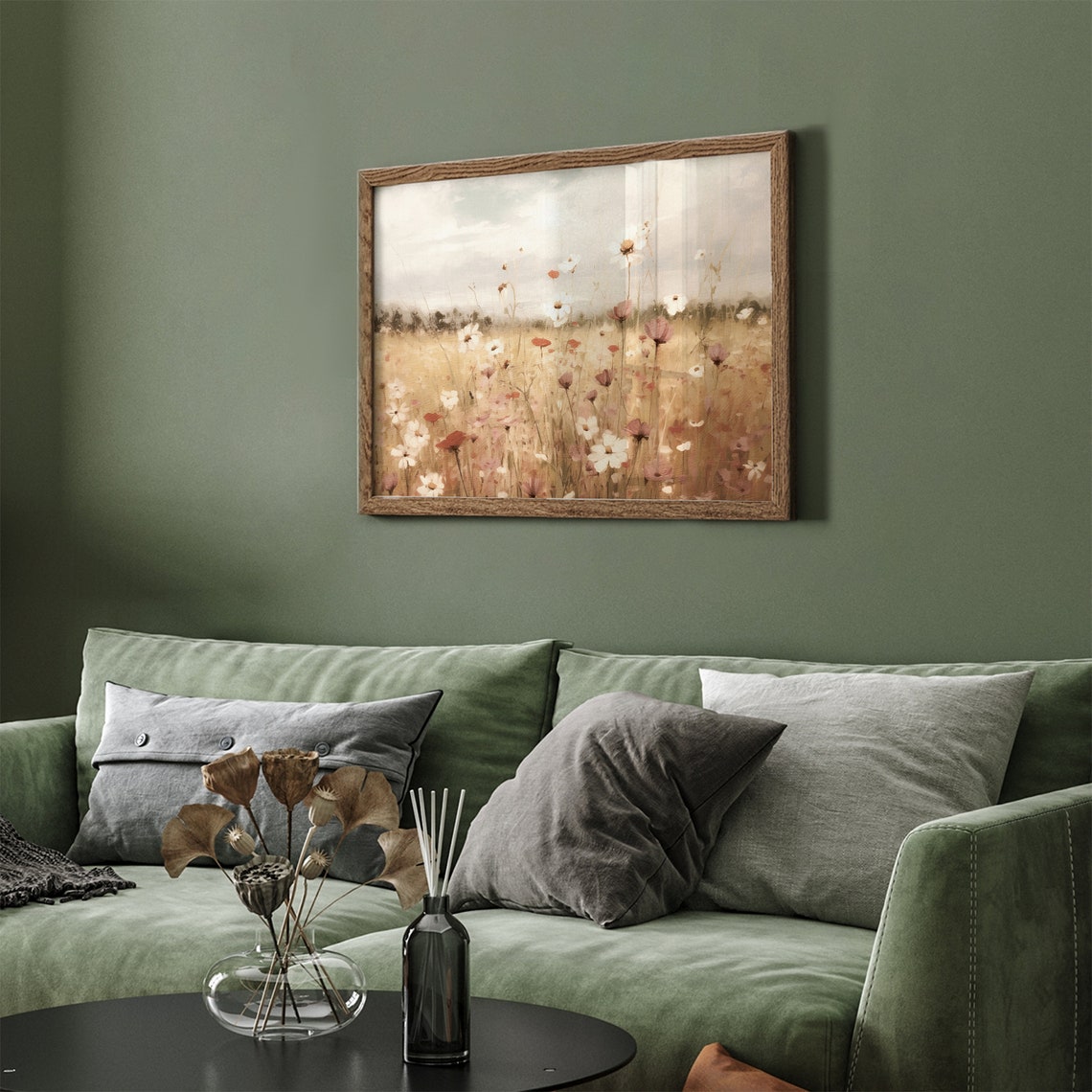 Vintage Spring Wildflower Field Frame Tv Art Flower Meadow Frame Tv Art Warm Tone Summer Landscape French Country Floral Painting - Image 2
