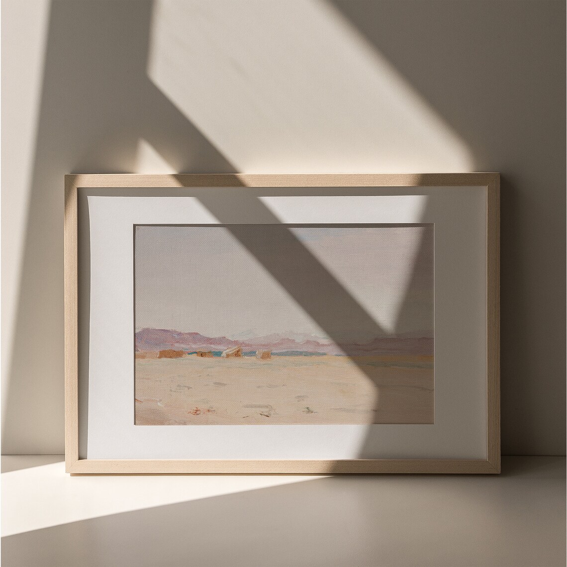Desert Landscape with Purple Mountains Vintage Pastel Southwest Art Poster - Image 8