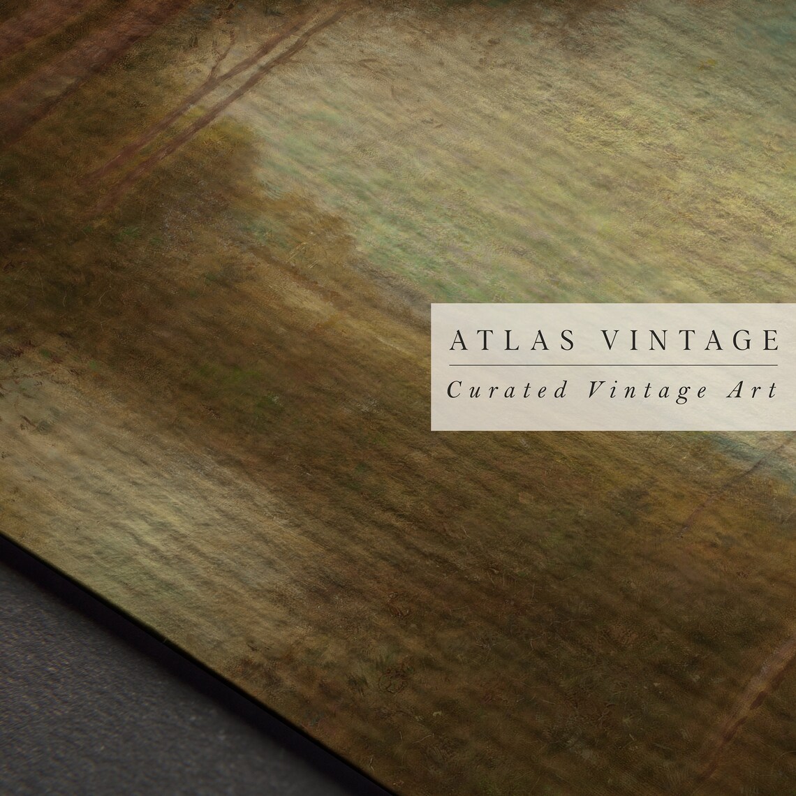 Vintage Moody Fall Landscape Dark Forest Pond Muted Autumn Trees Poster - Image 5