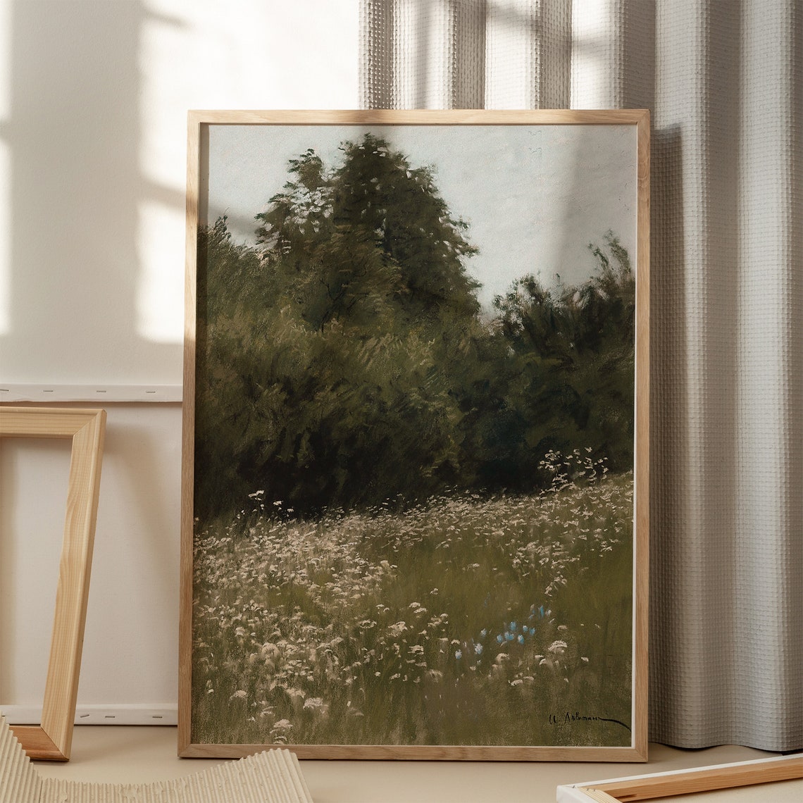 Vintage Landscape Frame Size Guide Chart Wall Art 36x24 to 7x5 Inches - Image 5