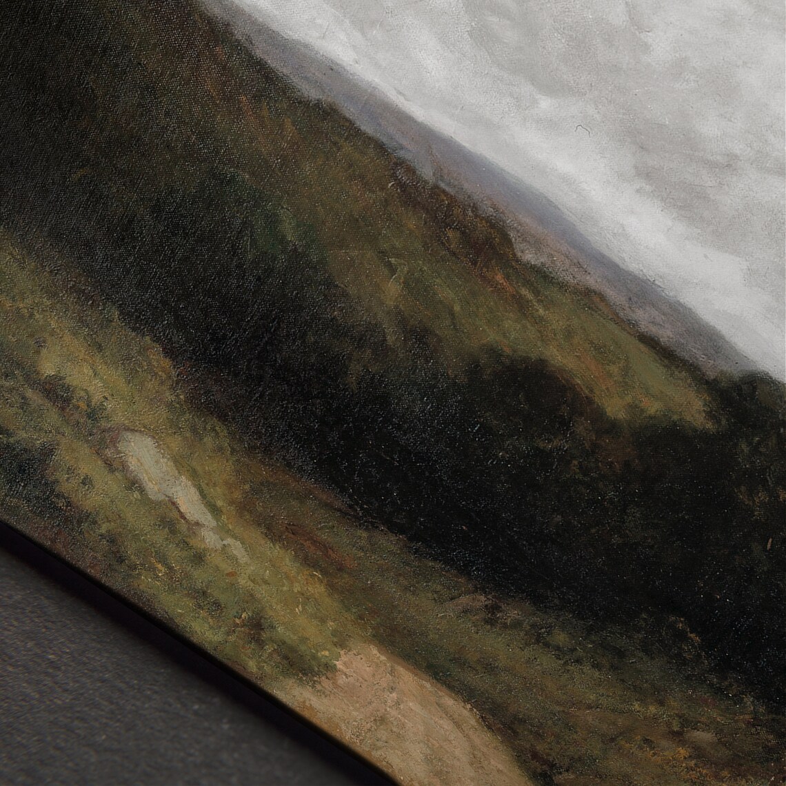 Dark Country Road Moody Vintage Landscape Oil Painting Poster - Image 3