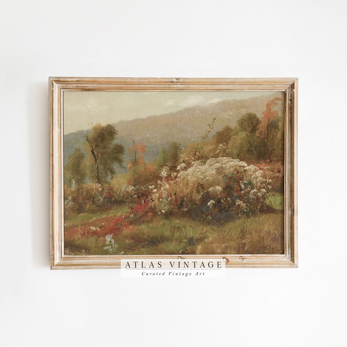 Autumn Hillside Vintage Fall Forest Landscape Painting Rustic Print - Image 7