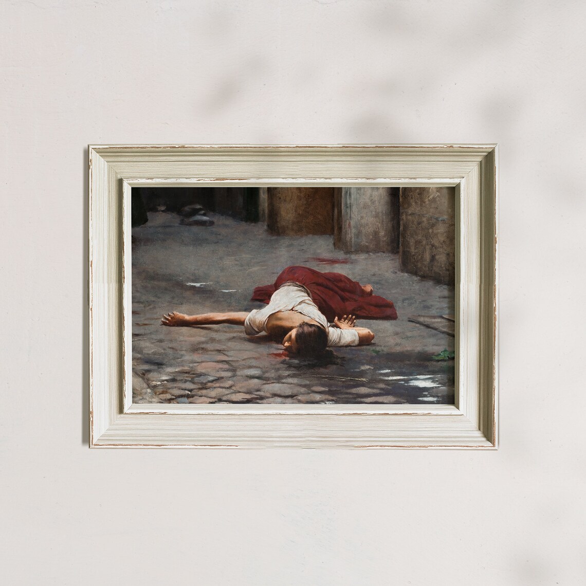 Moody Dark Alley Fallen Woman Dramatic Oil Painting Dark Academia Poster - Image 7