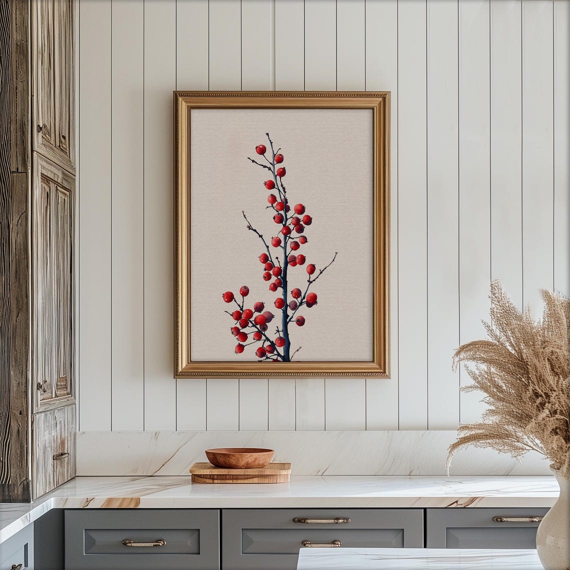 Red Winterberry Branch Vintage Botanical Illustration Poster - Image 6
