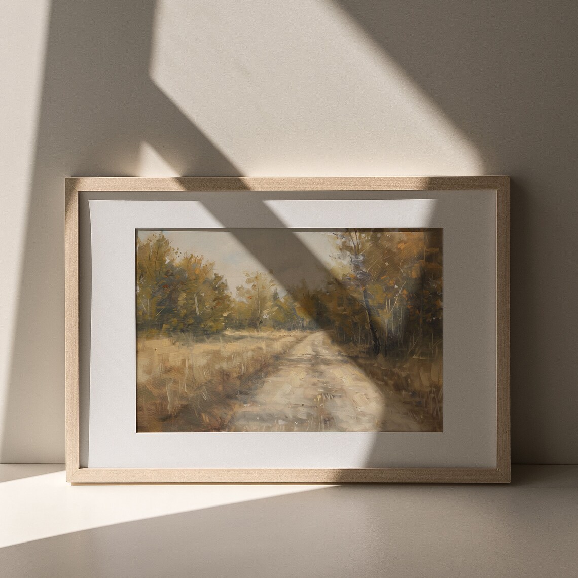 Golden Autumn Path Country Road Vintage Impressionist Landscape Painting Poster - Image 6
