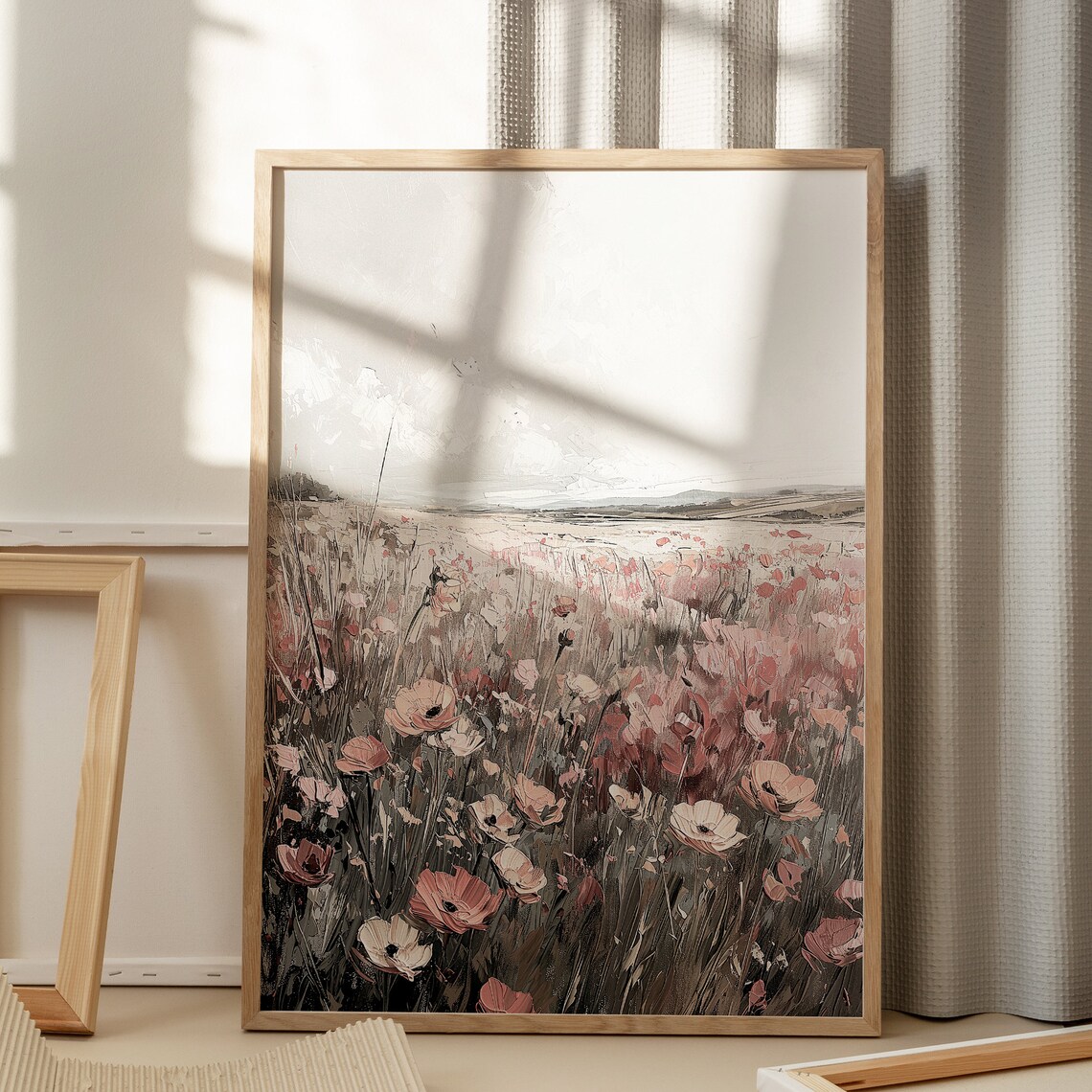 Pink Wildflower Meadow Impressionist Field Vintage Floral Poster - Image 6