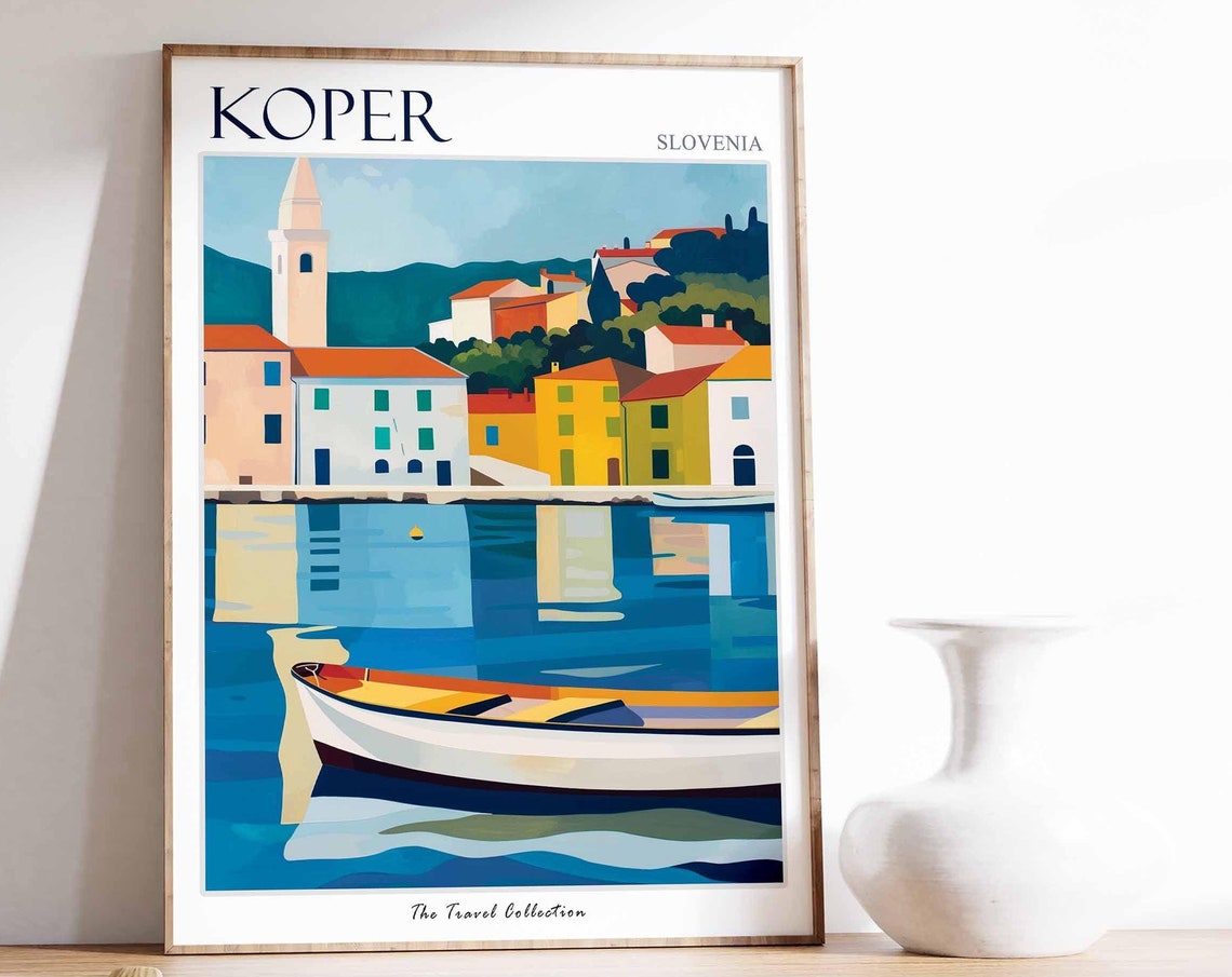 Koper Poster Slovenia Travel Print Slovenian Decor Europe Travel Poster European Wall Art City Print Koper Gift Koper Travel Poster