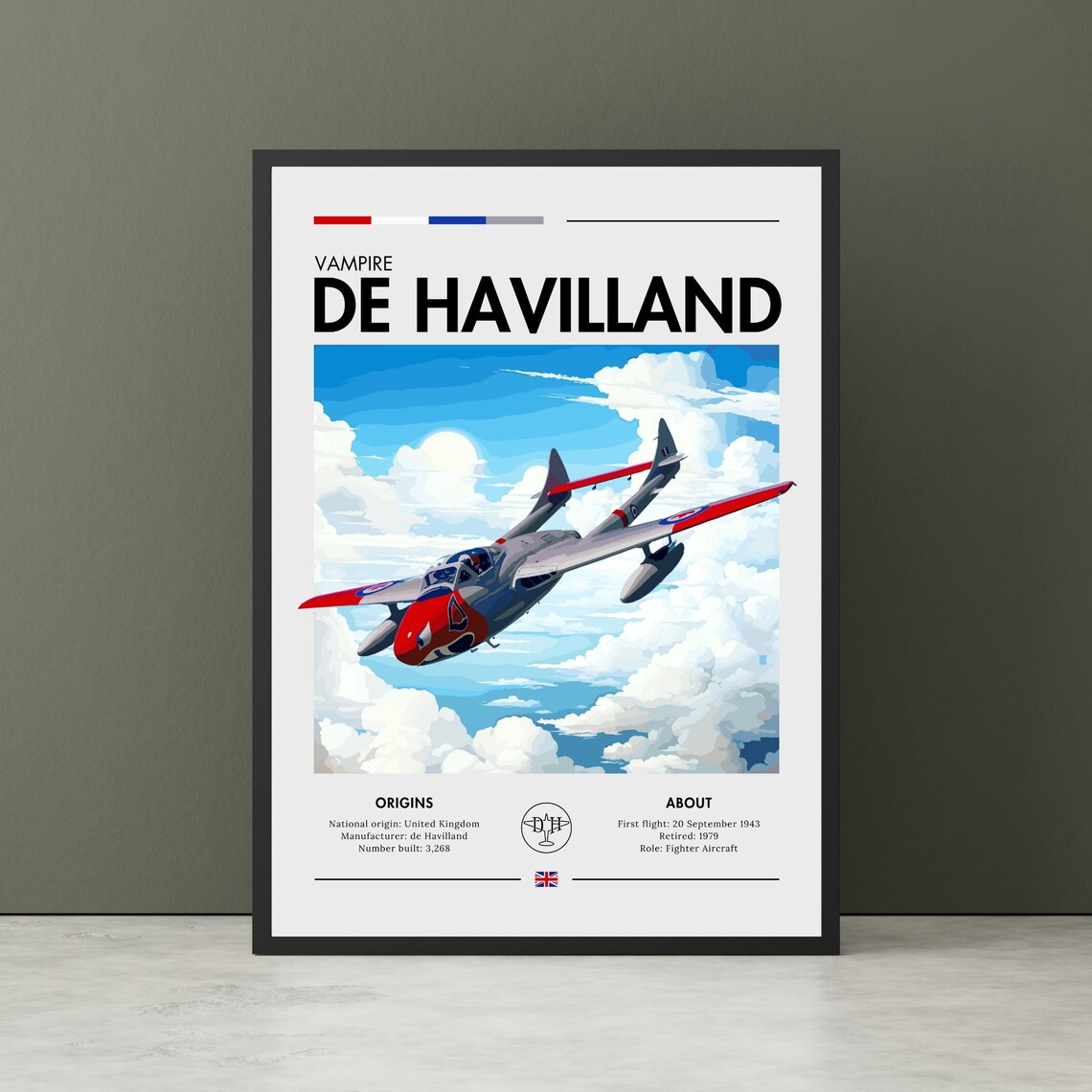 De Havilland Vampire WWII Aviation Art Print