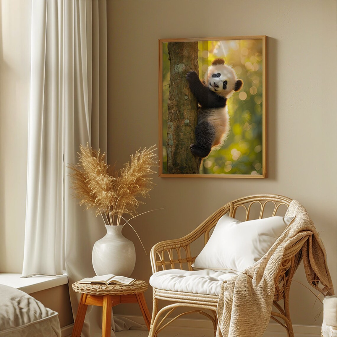 Photorealistic Baby Panda Nursery Wall Art Print - Image 3