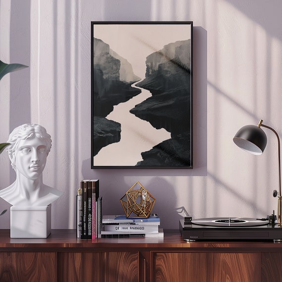 Minimalist Winding River Print Wabi Sabi Wall Art Japanese Inspired Wall Decor Wabi Sabi Home Decor Gifts For Her Japandi Decor